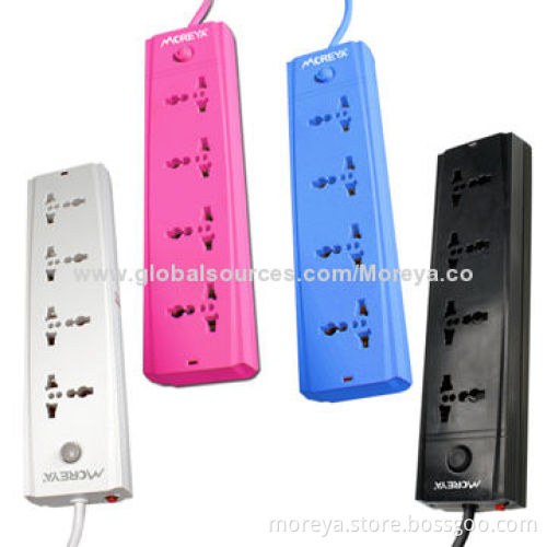 Universal Power Strips, 100% Copper and Fire-proof Material, Color/AC Cable/Logo Can be Customized